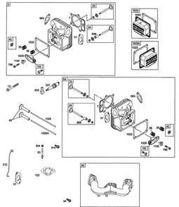 Engine Head Group Diagram and Parts List for Z-FORCE48 53AA5A7M710-53AA5A7M712 Cub Cadet Lawn Tractor